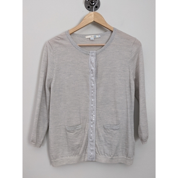 Boden Wool Sequined Embellished Snap Cardigan - Picture 1 of 8